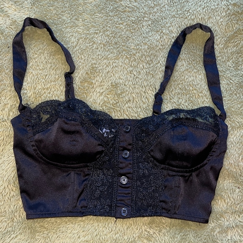 Princess Polly black lace corset top